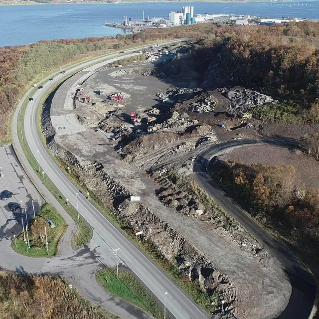 Arbeid utført av Hadsel Maskin i Handelsparken og Miljøhavnen på Børøya